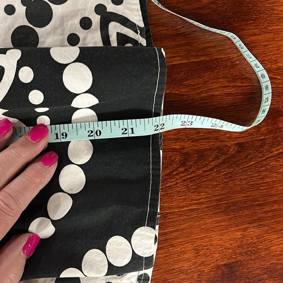 Cato Womens Skirt 10 Black & White Polka Dot Print Side Zip Pleats Full Skirt - Picture 7 of 8